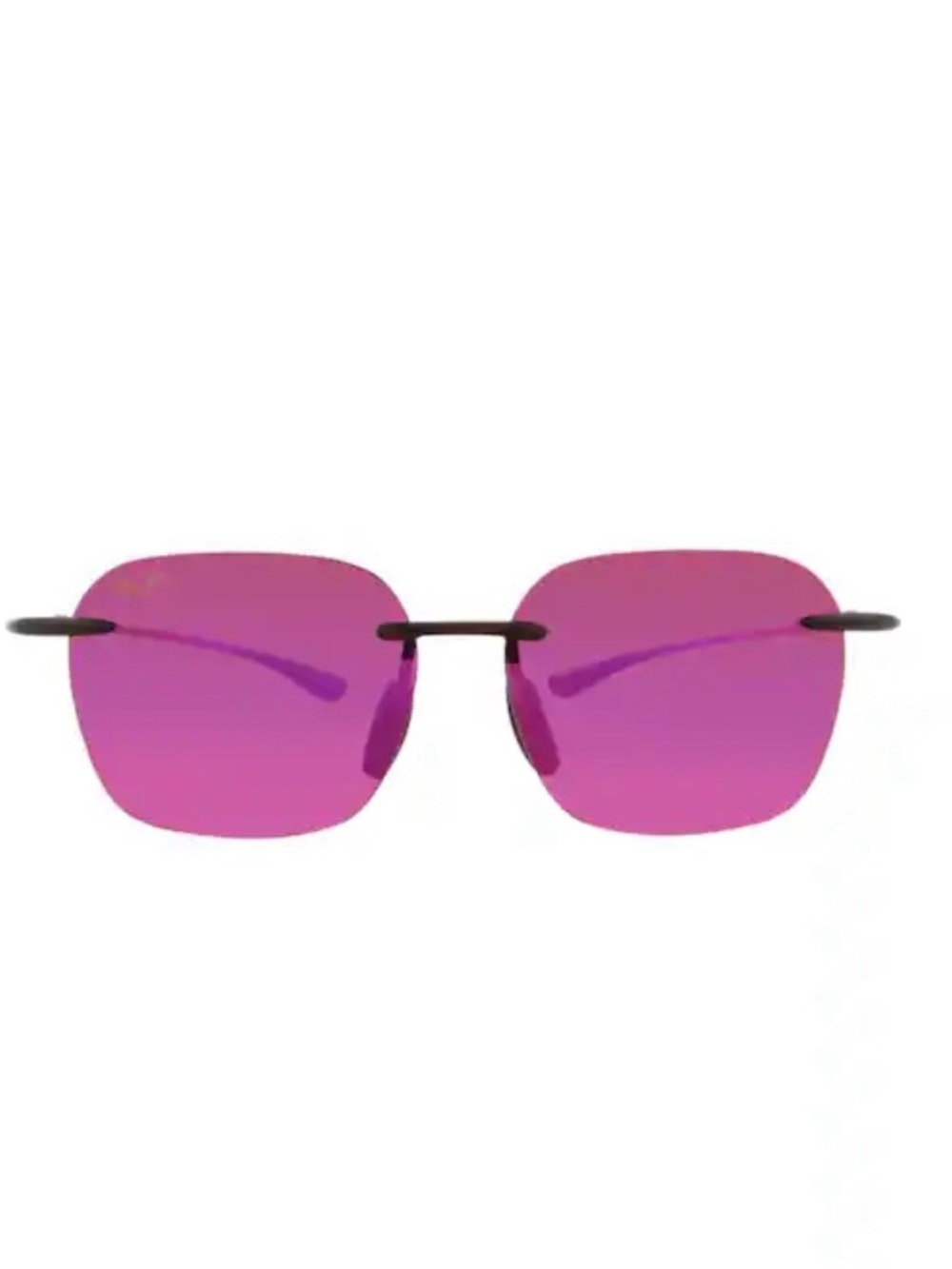Maui Jim Rimless Square Sunglasses with Pink Lenses